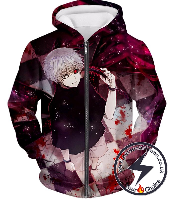 Tokyo Ghoul One Eyed Ghoul King Ken Kaneki Cool Anime Promo Zip Up Hoodie